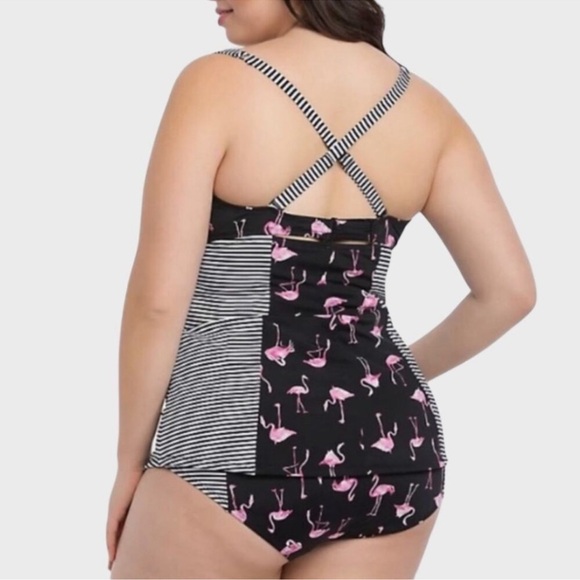 Torrid Tankini Swimsuit Top Flamingo Stripes Size 3X - Picture 4 of 5